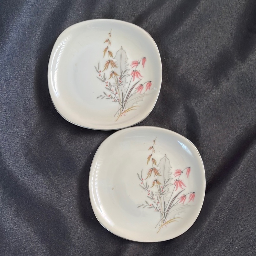 X2 Vtg Royal Duchess ‘Mountain Bell’ Butter(?) Plates~Bavaria~Germany